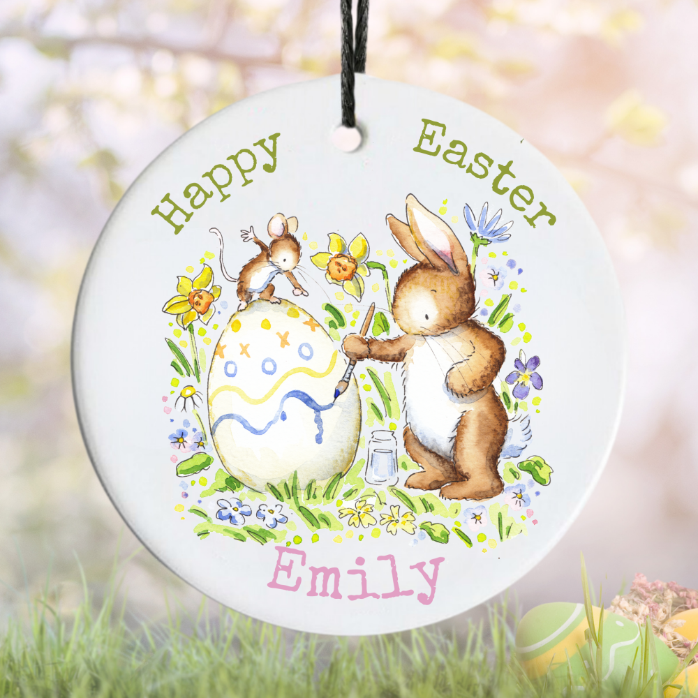 Personalised Easter Bunny Ceramic Decoration