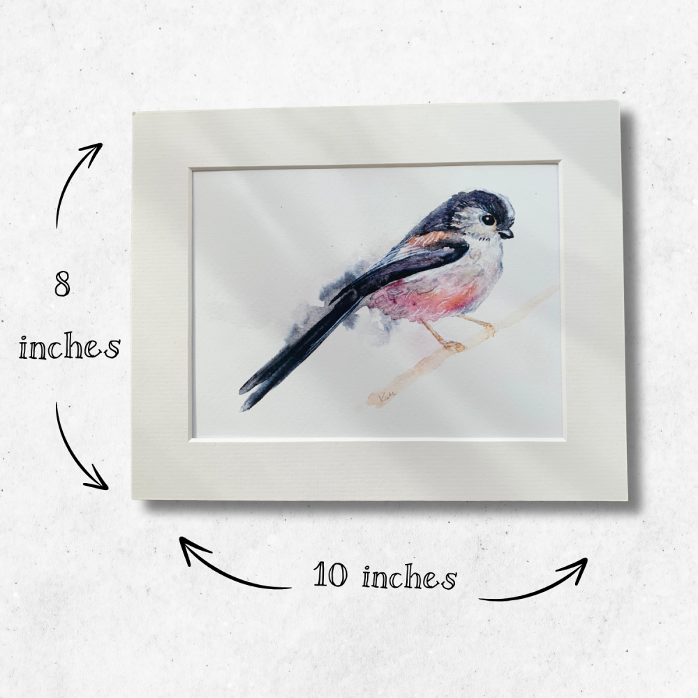 Long tailed tit print (Limited edition numbered)