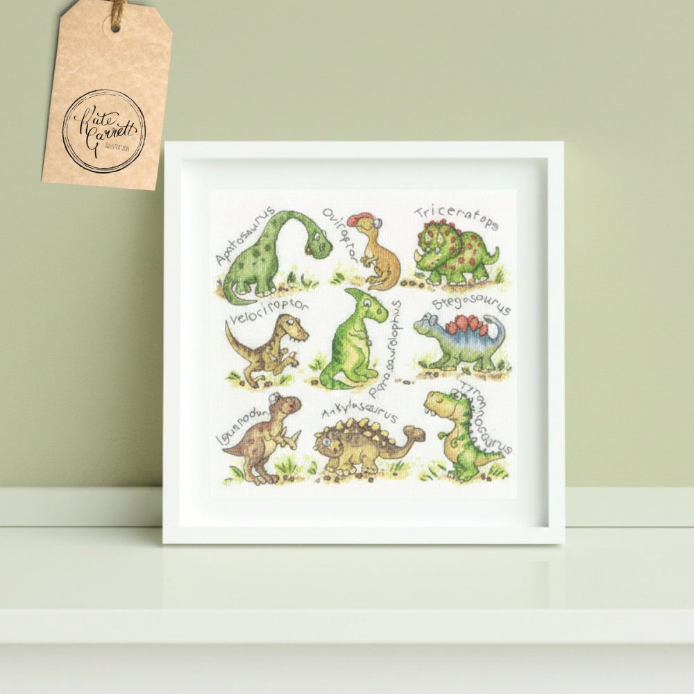 Dinosaurs Cross Stitch Kit &ndash; Raar Bothy Threads kit