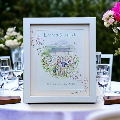 Luxury personalised wedding artwork created as an heirloom keepsake