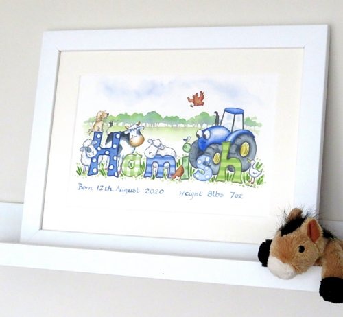 bespoke baby gift personalised nursery artwork
