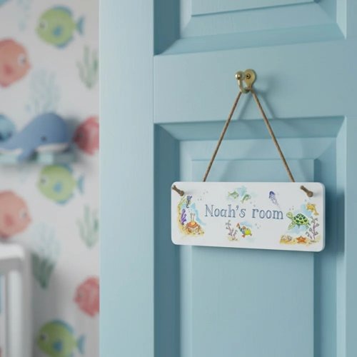 under the sea illustrated nursery wall art