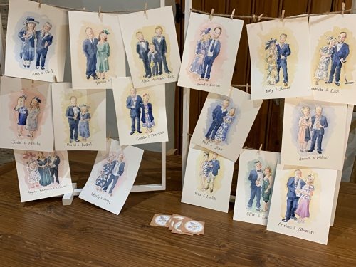 On-the-day wedding illustration created by hand as a lasting keepsake