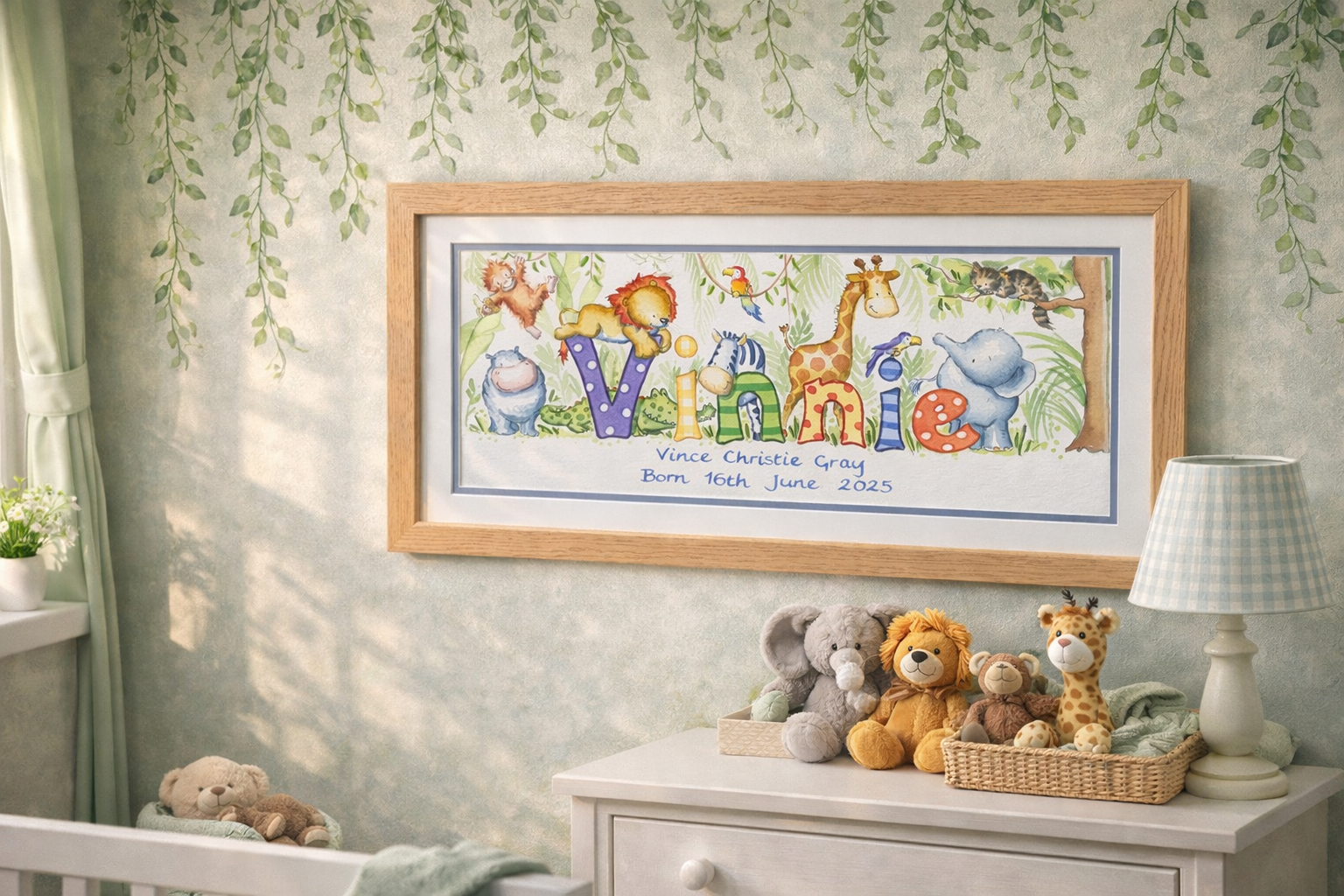 Vinnie's jungle-themed nursery decor