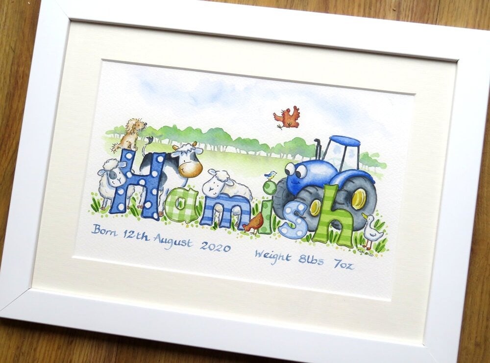 Classic biblical nursery illustration with Noahâs Ark and animals