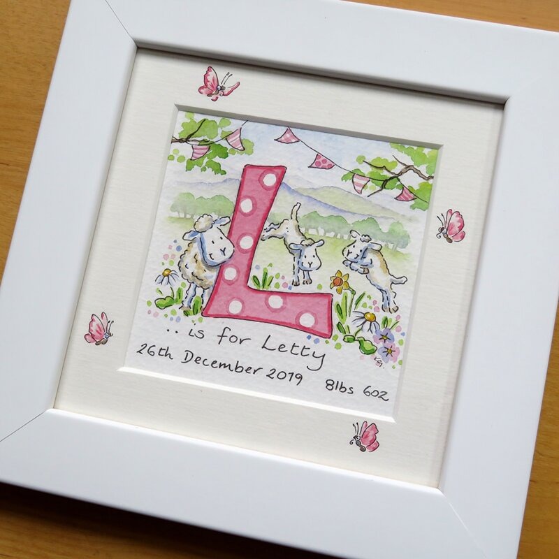 Classic forest themed baby wall art in watercolour