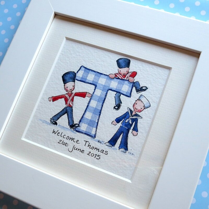 Watercolour squirrel and rabbit personalised nursery art and the owl and the pussycat