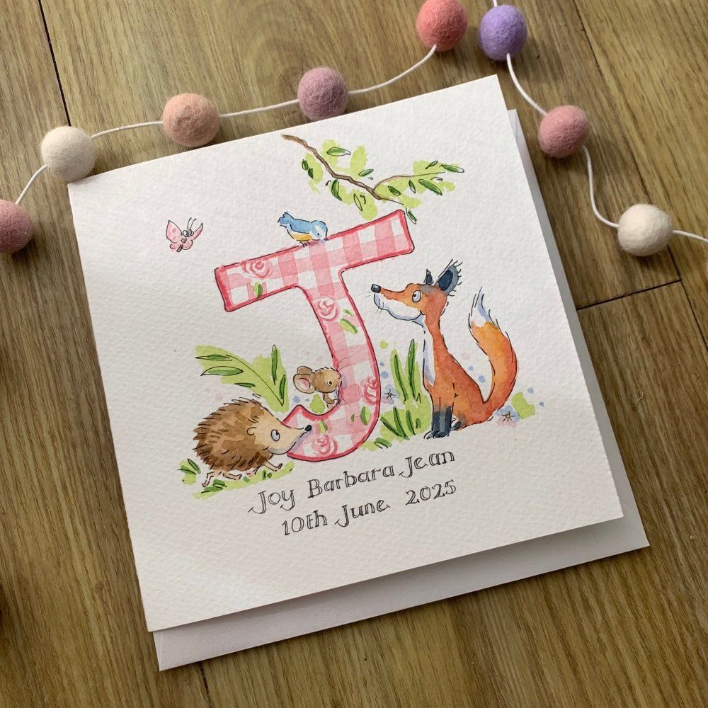 Hand-Painted Children&rsquo;s Initial Card &ndash; Personalised Watercolour Letter