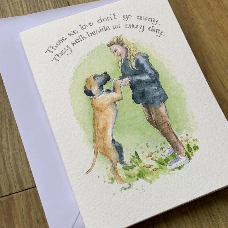 Original Handpainted Watercolour Pet Greeting Card