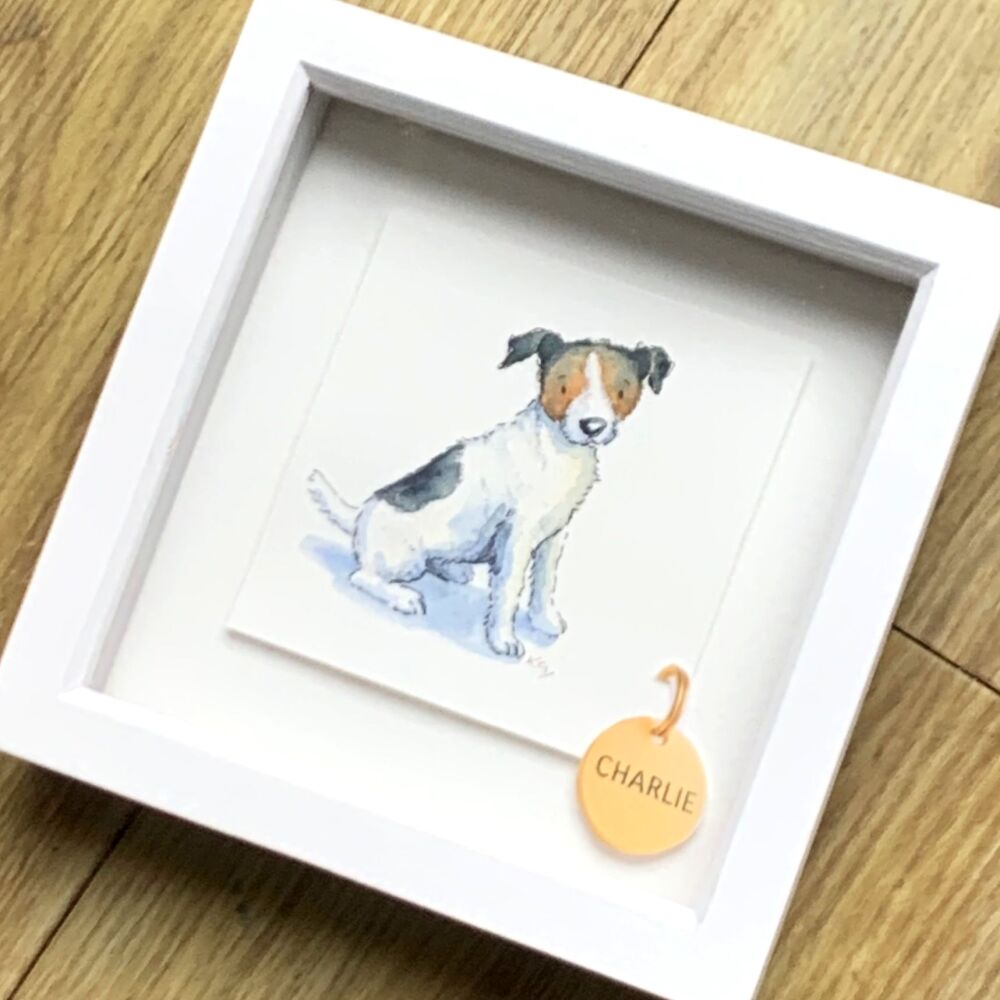 <!-- 005 -->Bespoke Handpainted Pet Portrait in Box Frame