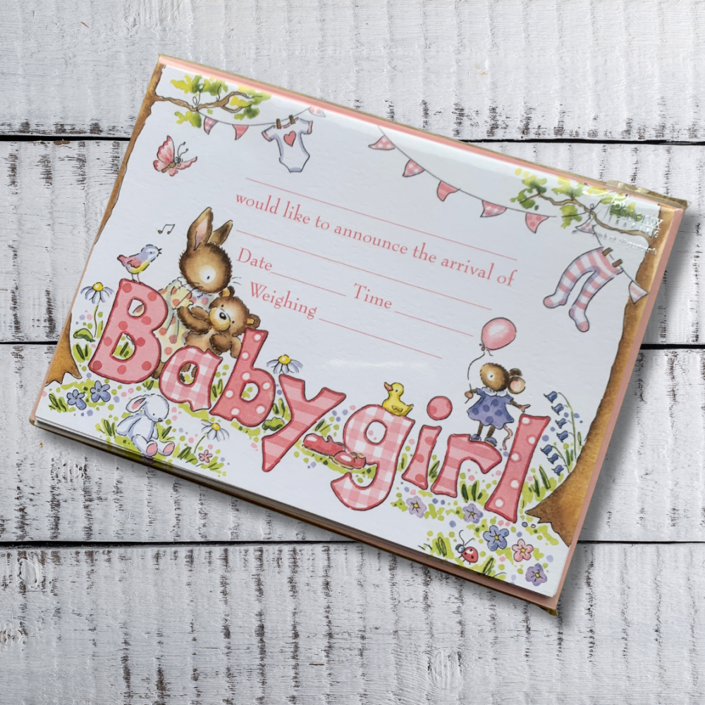 Baby Girl Arrival Announcement Cards