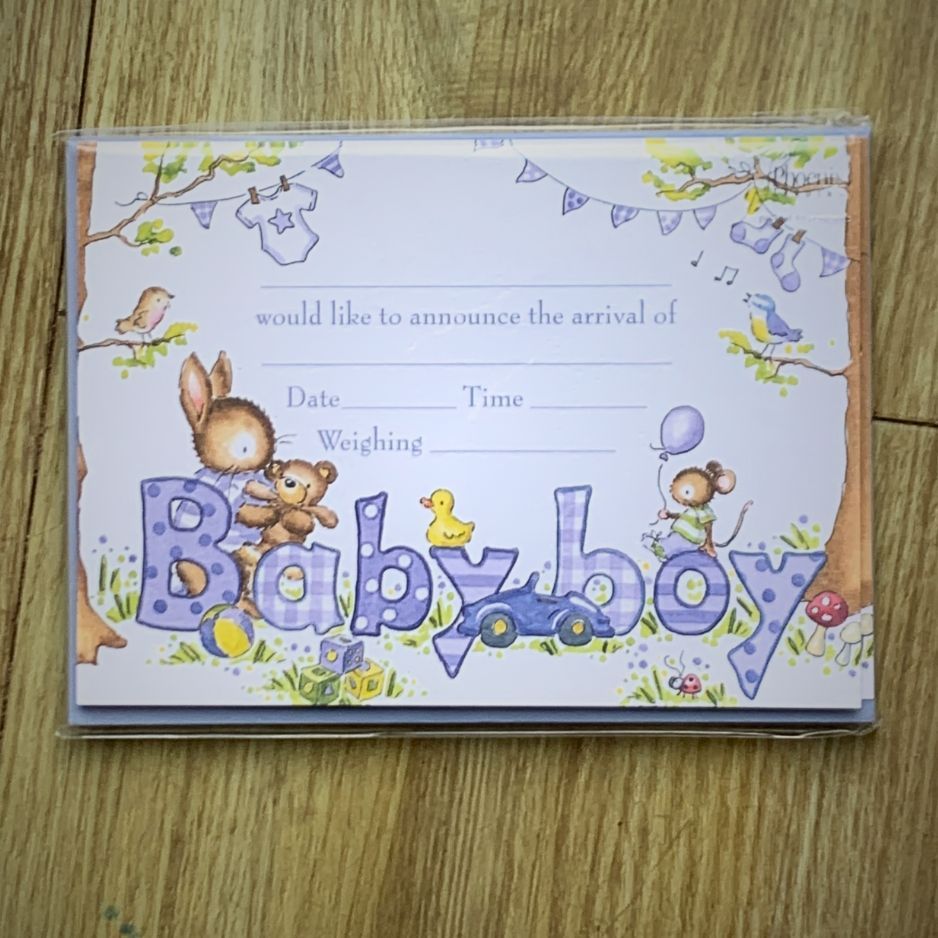 Baby Boy Arrival Announcement Cards