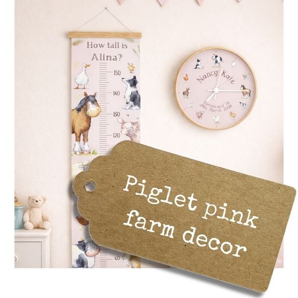 Piglet pink nursery decor