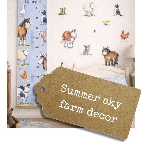 Summer sky blue farm nursery decor