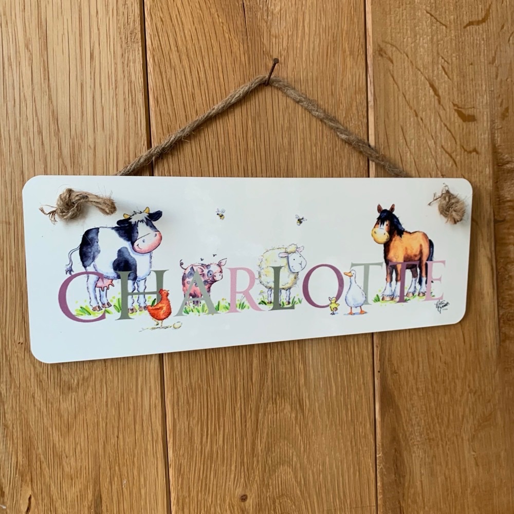 Personalised Children&rsquo;s Farm Door Sign - printed
