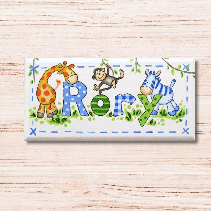 Handpainted Door Sign for Baby Boys: Custom Designs