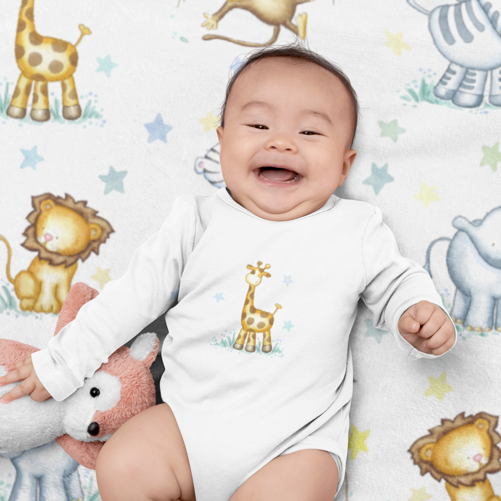 Personalised Jungle Baby Fleece Blanket
