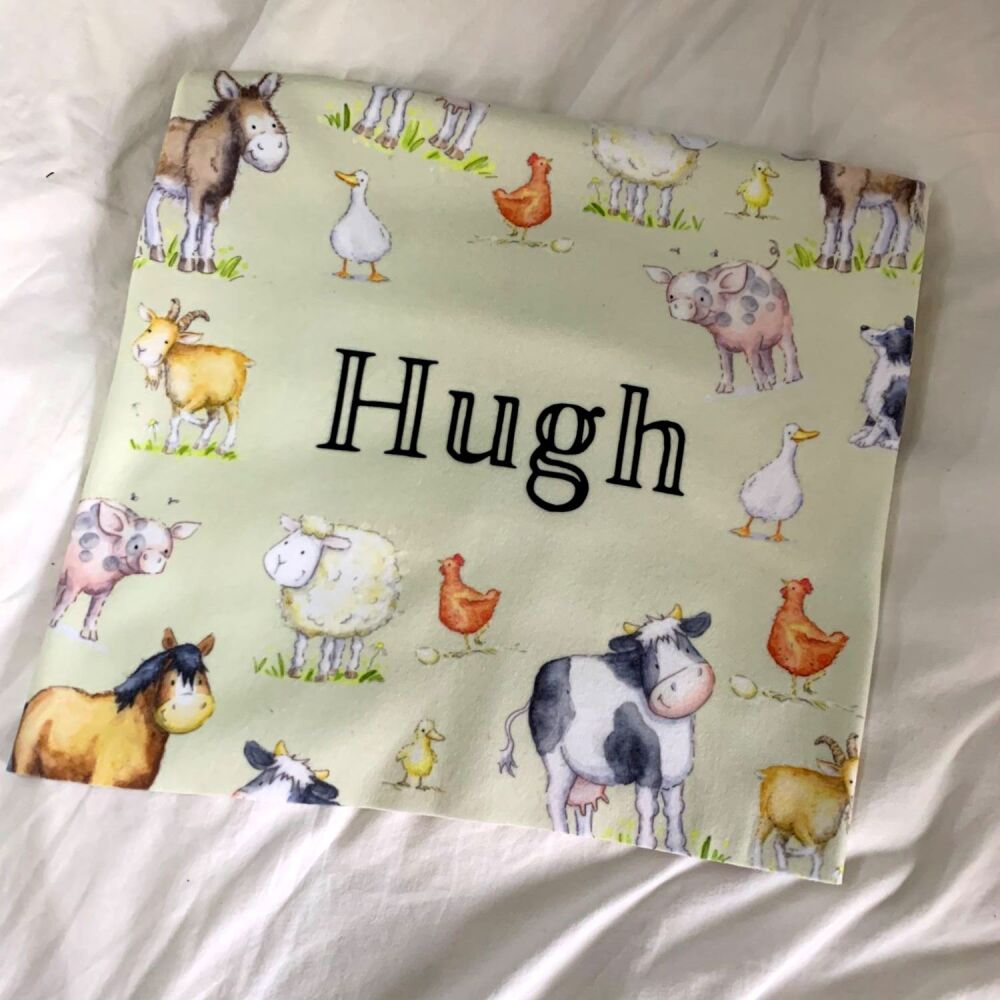 Personalised Farm Animals Baby Fleece Blanket