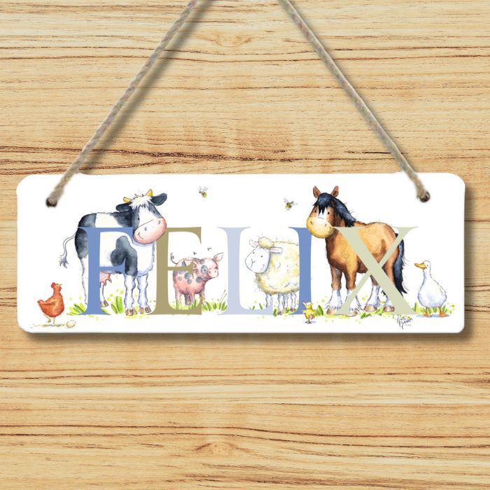 Personalised Farm Door Sign for Boys