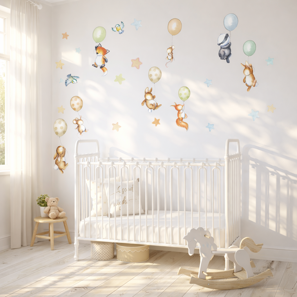 Woodland Animals Nursery Wall decals  - neutral soft colours