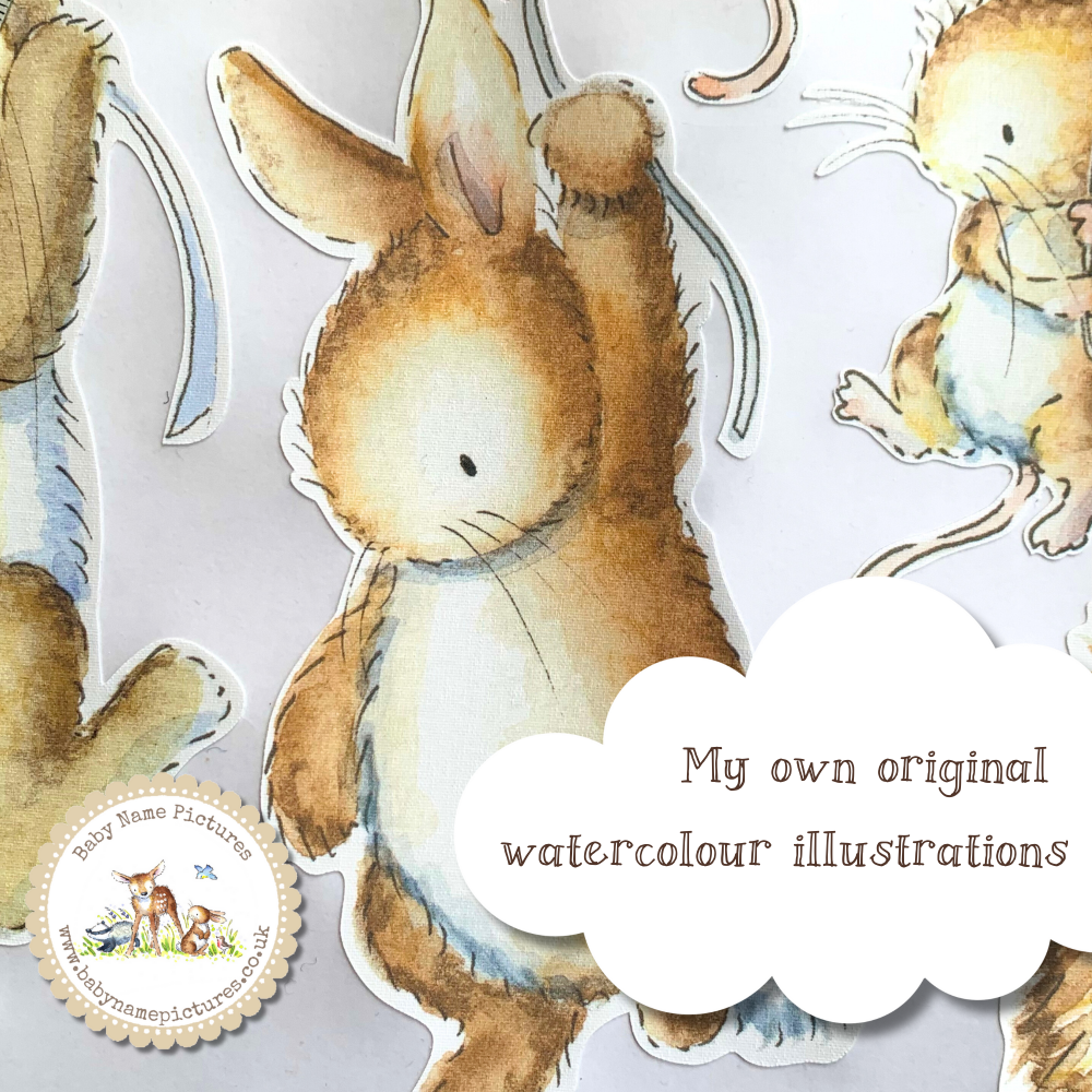 Woodland Animals Nursery Wall decals  - neutral soft colours