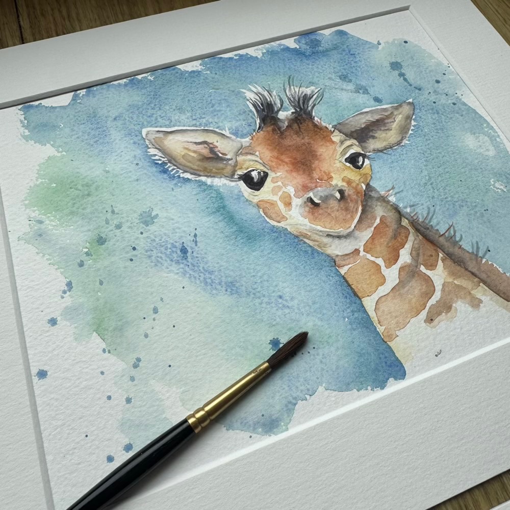 Baby giraffe Original Watercolour Animal Painting