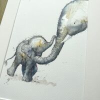 original baby giraffe watercolour painting nursery animal artwork