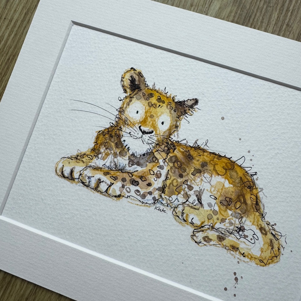 Leopard Original Watercolour Animal Nursery Painting