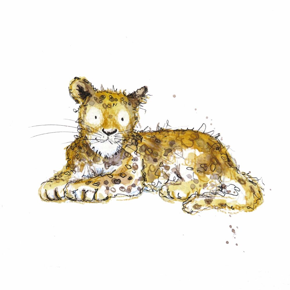 Leopard Original Watercolour Animal Nursery Painting
