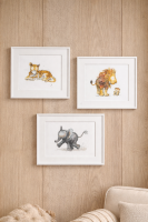 baby zebra and giraffe watercolours pictures in nursery