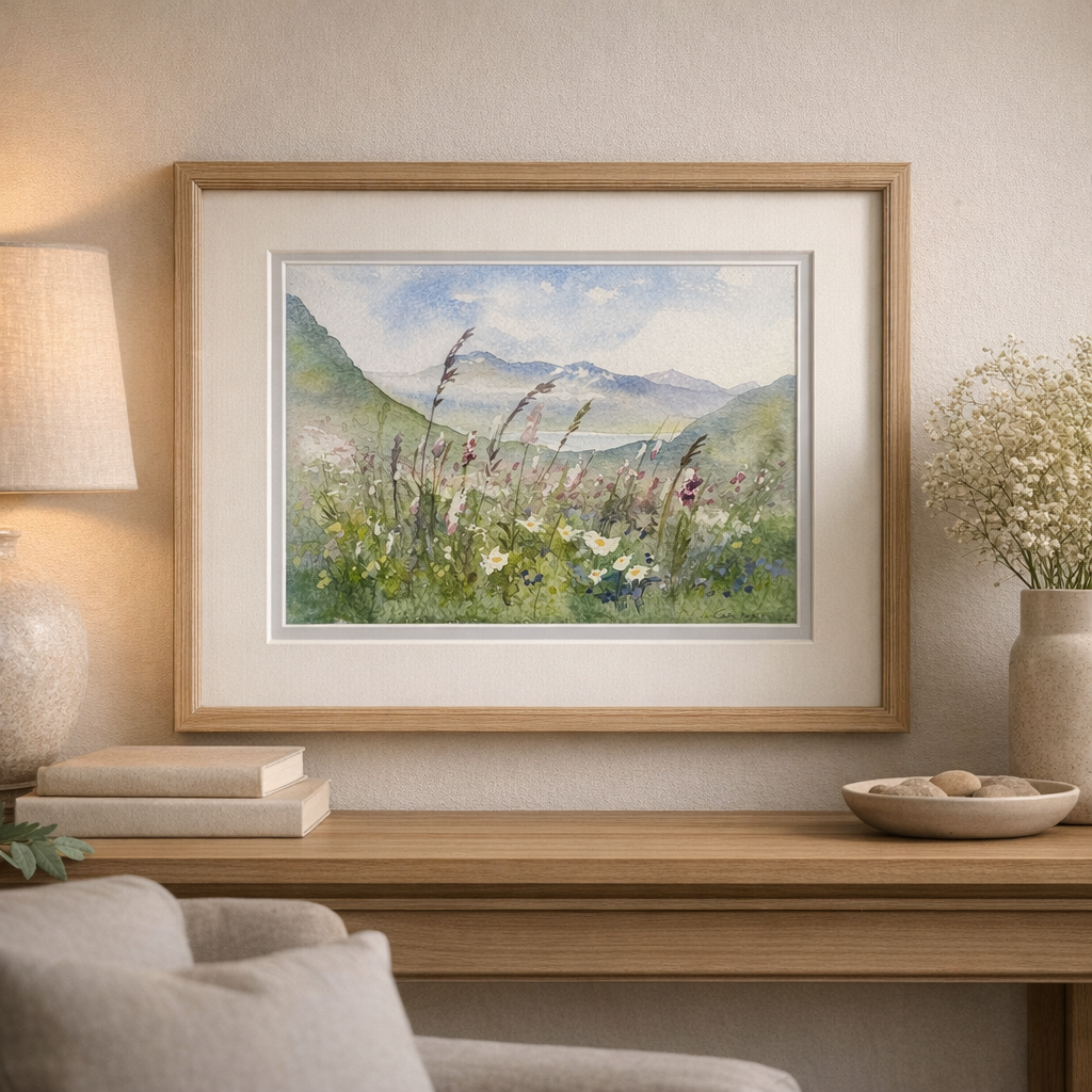 Alpine meadow Original Watercolour Painting