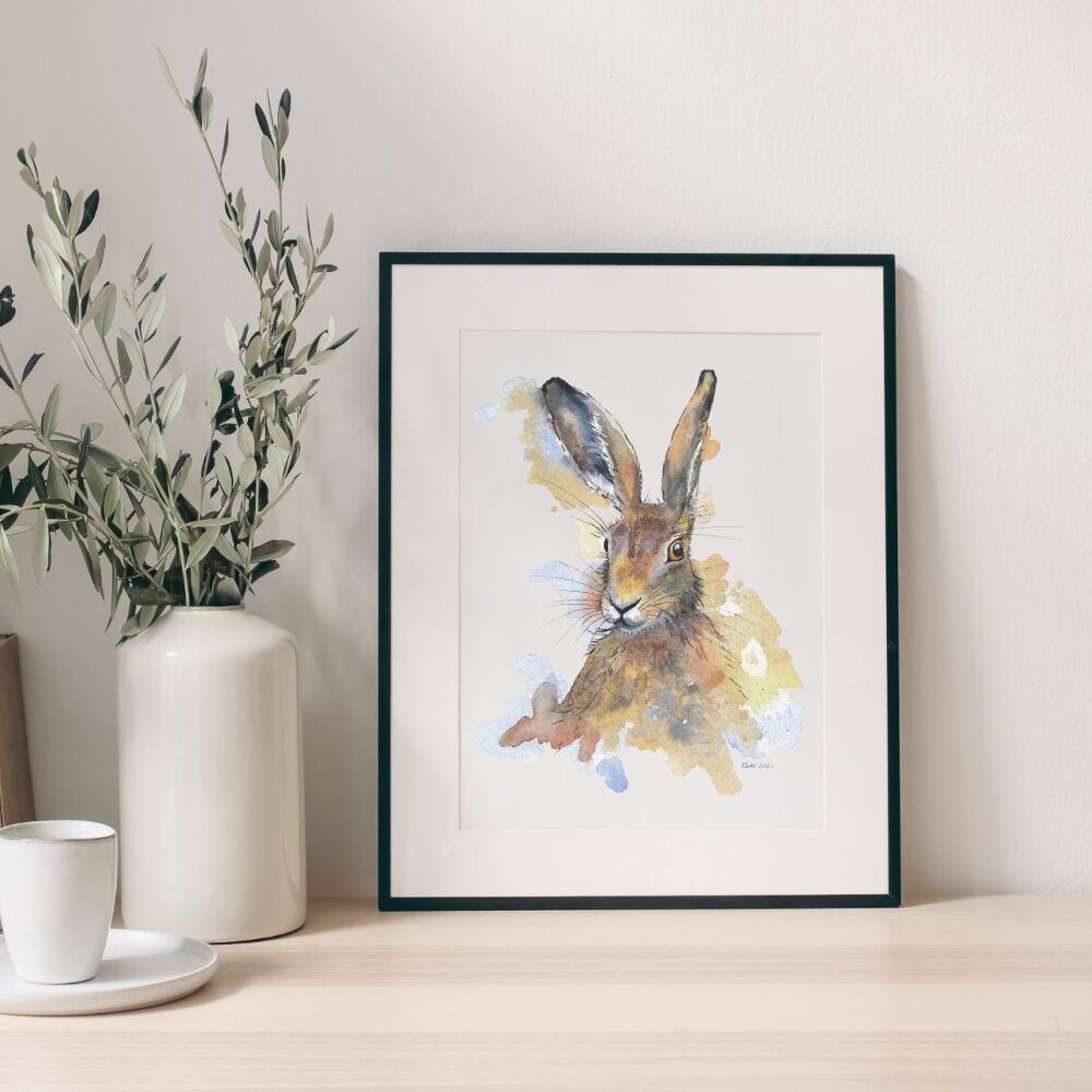 Hare Watercolour Painting &ndash; Original Wildlife Artwork