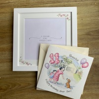 Framed personalised children&acirc;s birthday card illustration for nursery or child&acirc;s bedroom