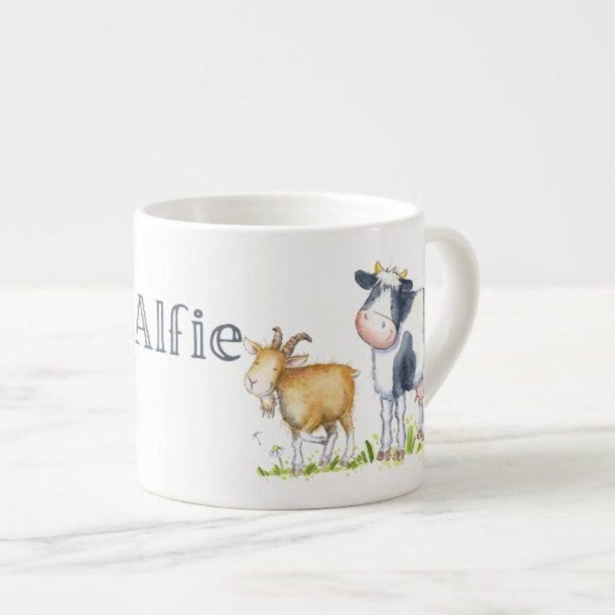 Personalised Children&rsquo;s Farm Animal Mug &ndash; Small Ceramic Cup for Babies & Toddlers