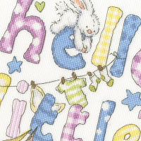 <!--500-->Hello Little One Cross Stitch Kit &acirc; Baby Sampler Keepsake