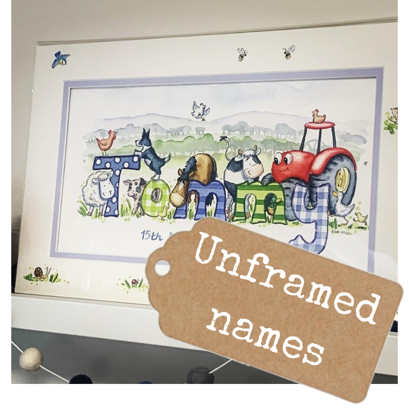 <!-- 020 -->Watercolour Name Paintings Unframed