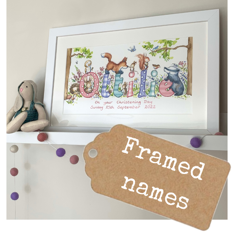 <!-- 010 -->Watercolour Name Paintings Framed