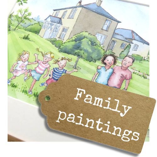 <!-- 050 -->Houses and Family Portrait Paintings