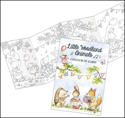 Little woodland animals colour in card