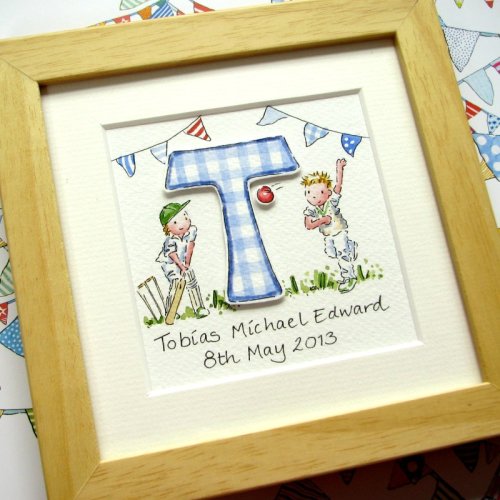 <!--050-->Personalised decoupage watercolour initial painting