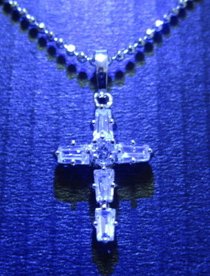 Cross Pendant with Baguette Cut Stones