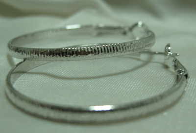 Medium Silver Hoop Earrings