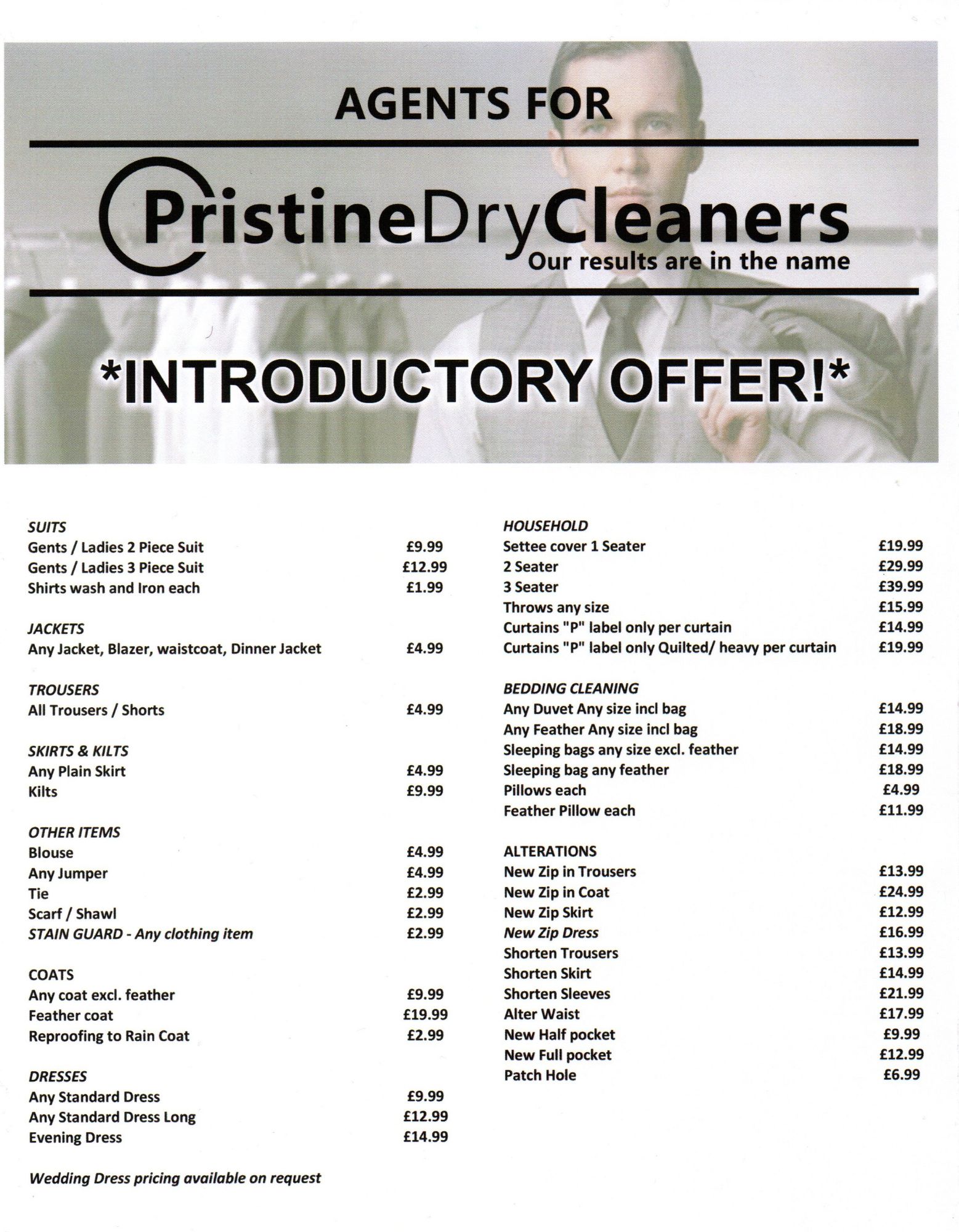 syndals dry cleaning price