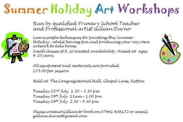Summer Holiday Art Workshops Fliers 2014