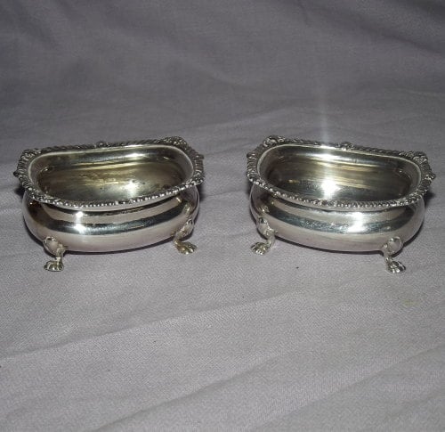 Pair of Silver Salts, London, 1919.