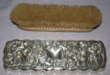 Victorian Silver Brush and Tray London 1898 (4)