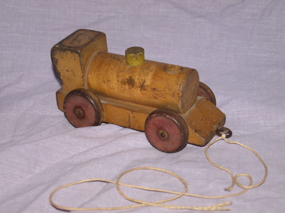 Vintage Wooden Pull Along Train.