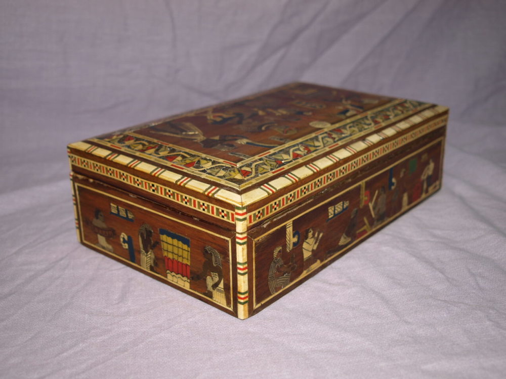 Egyptian Inlaid Wooden Box.