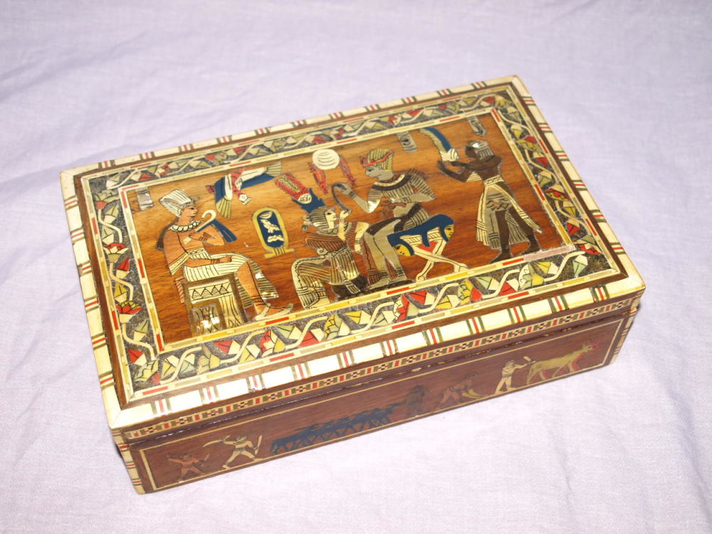Egyptian Inlaid Wooden Box.