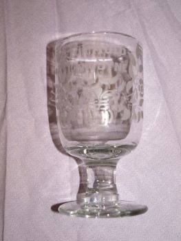 Victorian Engraved Rummer Glass, For Auld Lang Syne. (2)